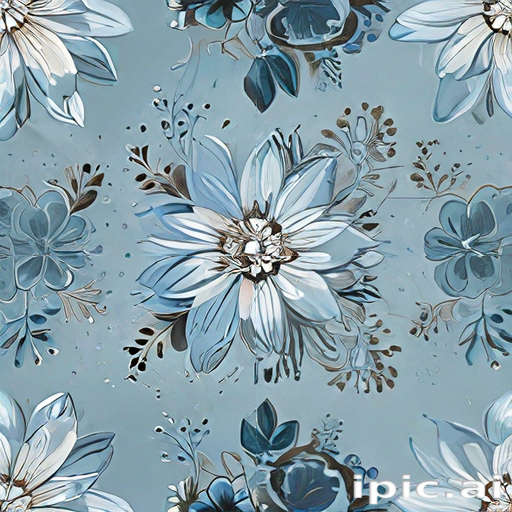Delicate Floral Patterns in Soft Blue Tones for Elegant Decor