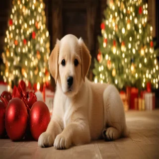 puppy christmas dog wallpaper