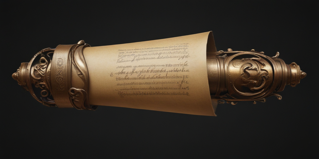 Intricately Designed Ancient Scroll with Elegant Ornaments and ...