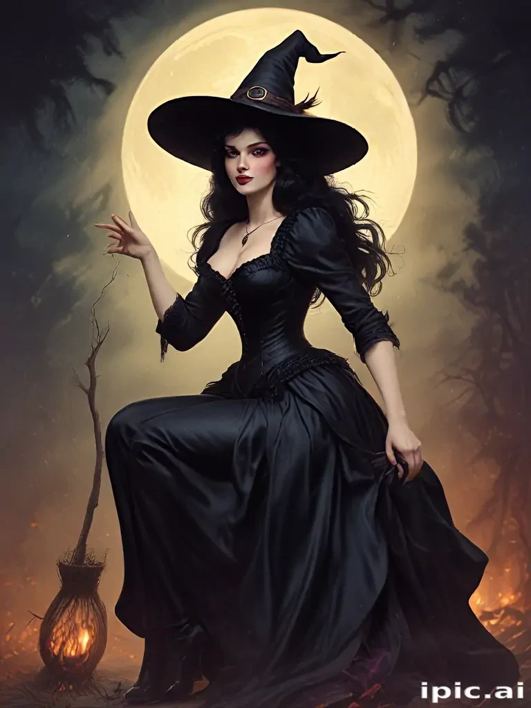 vintage witch art