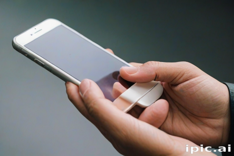 hand holding a phone