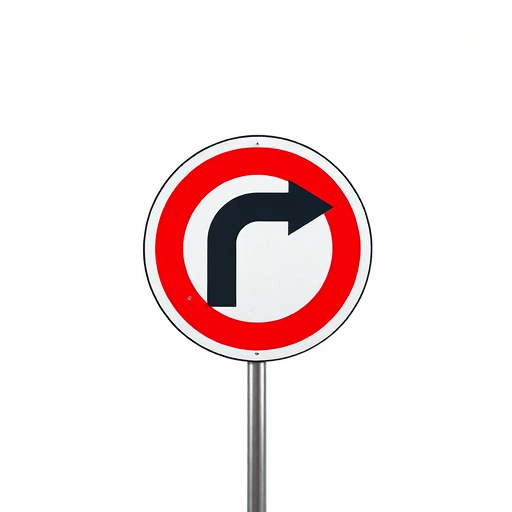 create a high-resolution image of a no U-turn road sign with a clean white background, captured with a Canon EOS R5 at f/8, ISO 100, 1/200s, top-down view, in flat lay photographic style