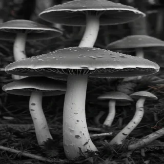 mushroom black and white