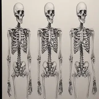 creative skeleton drawings