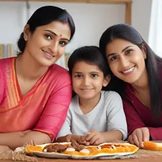 happy indian family