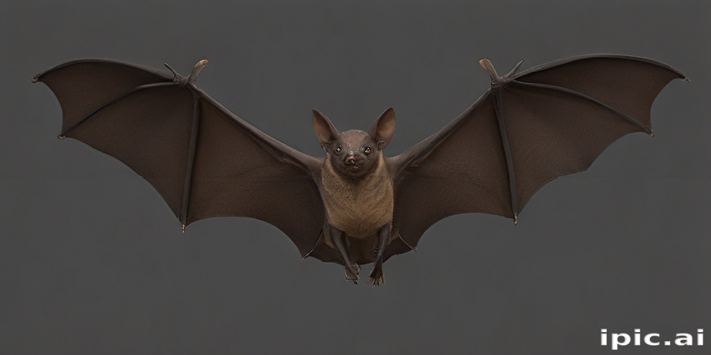 Majestic Bat in Flight with Outstretched Wings Against a Dark Background