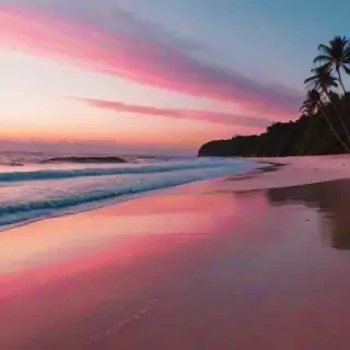 pink beach sunset
