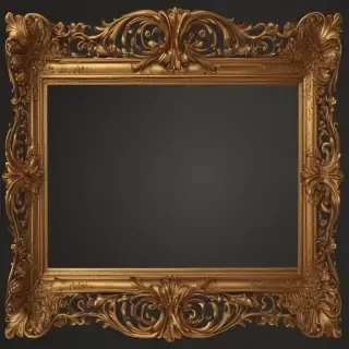 rectangle gold frame png