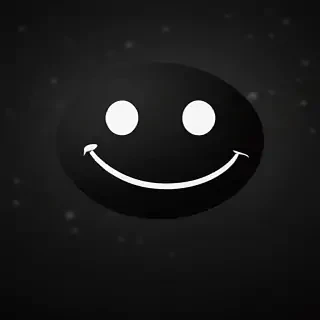 white smiley face black background