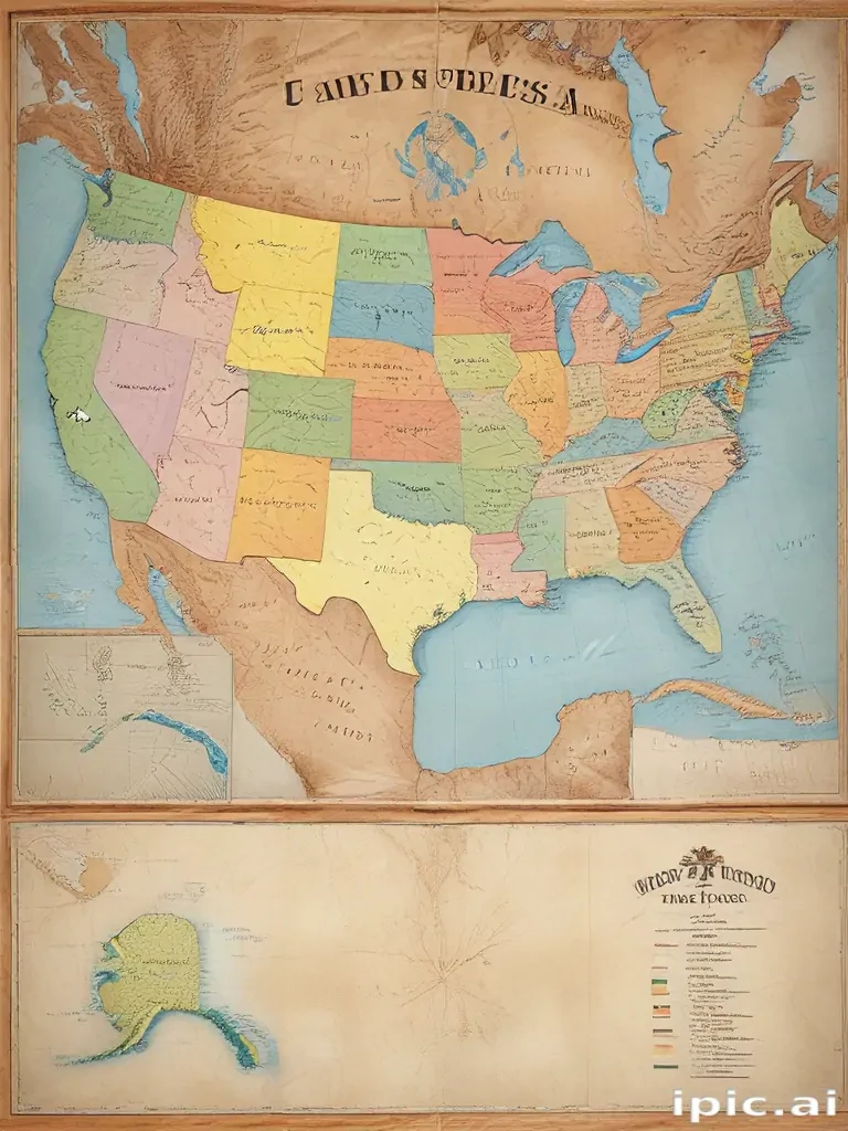 map of united states with states