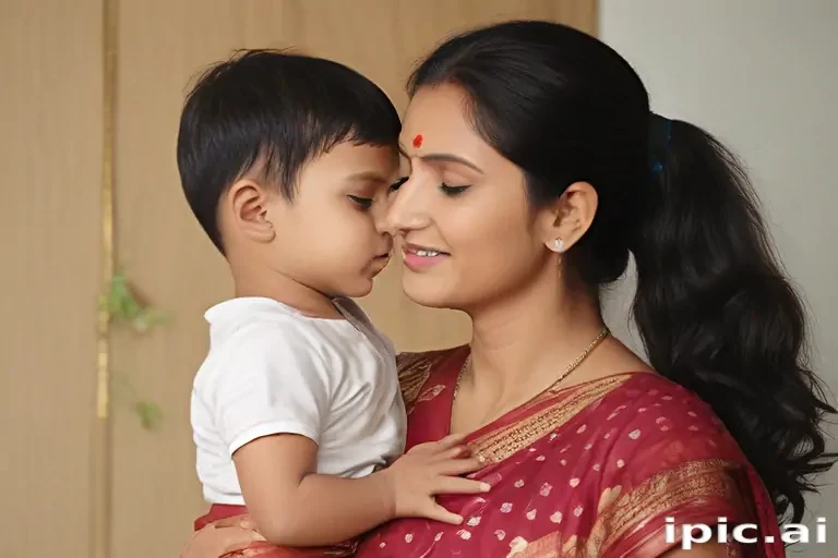 indian son with mom