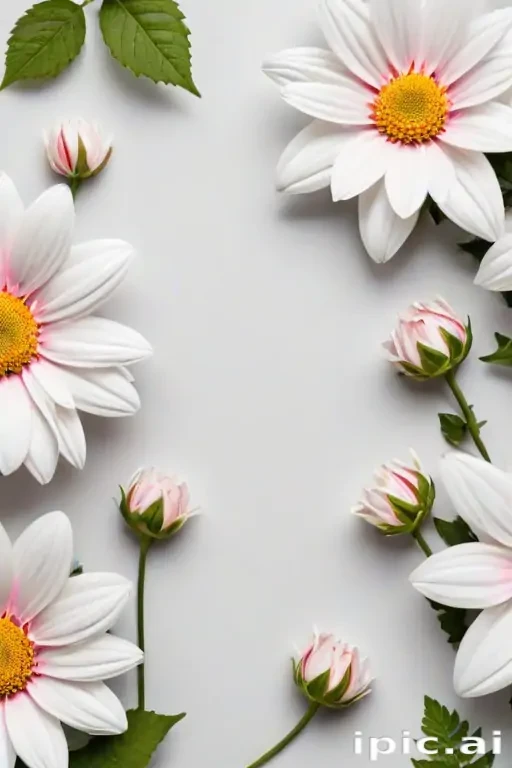 flowers with white background