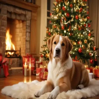 christmas dog wallpaper