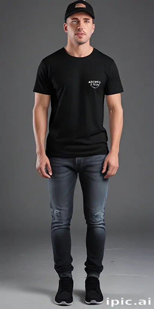black tee mockup