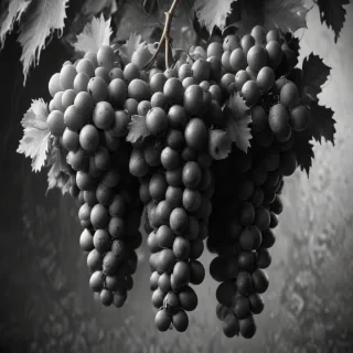 grapes clipart black and white