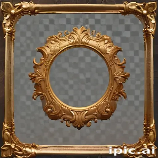 Ornate Golden Picture Frame Design with Intricate Floral Patterns and ...