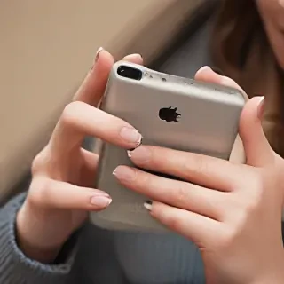 holding phone