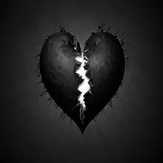 broken heart black