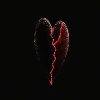 broken heart black background