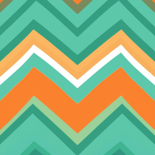 create a seamless pattern of zigzag stripes in vibrant colors including orange, teal, green, and white, with a clean and modern design
