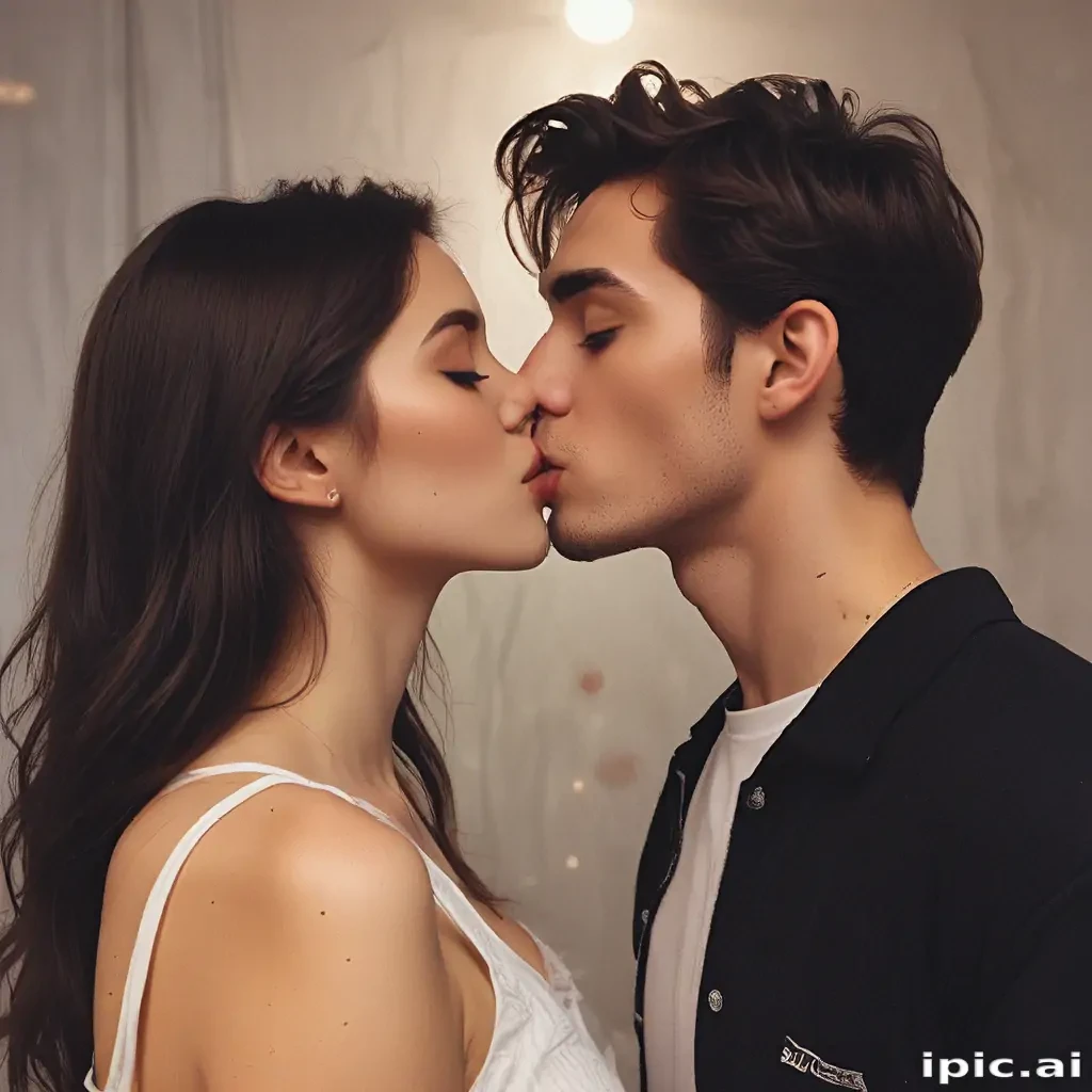 couple kissing aesthetic