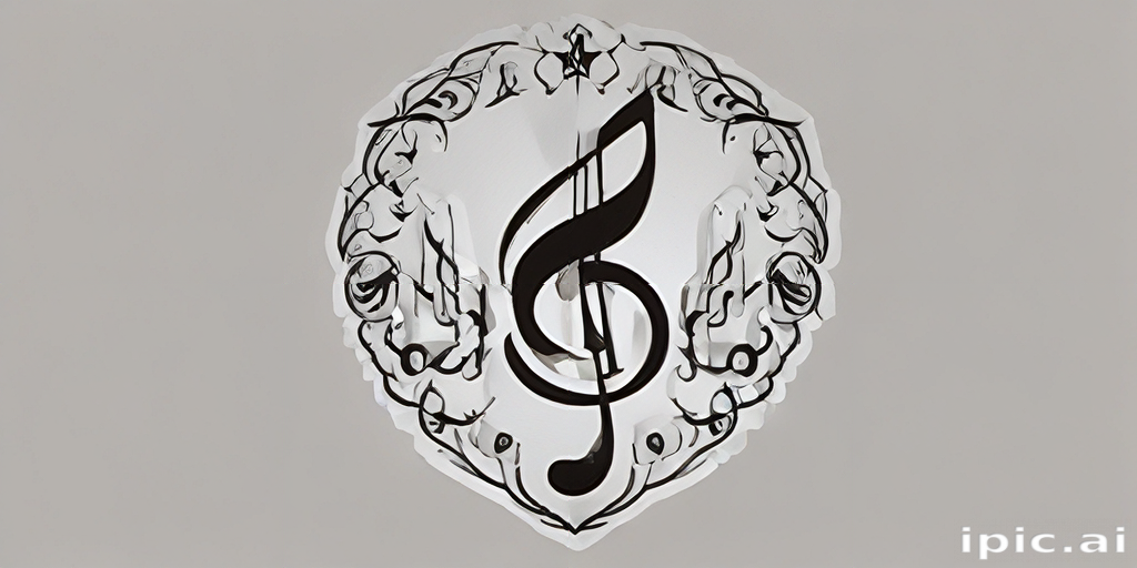 Traditional Note Design Elegant Musical Note Surrounded by Intricate Decorative Floral Patterns