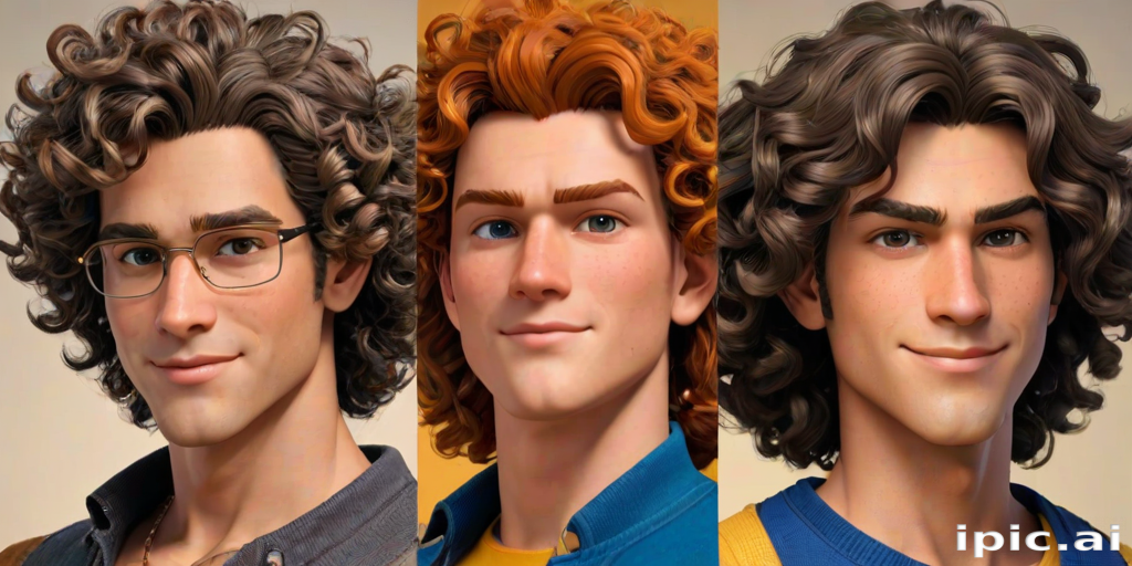 popular male cartoon characters with curly hair