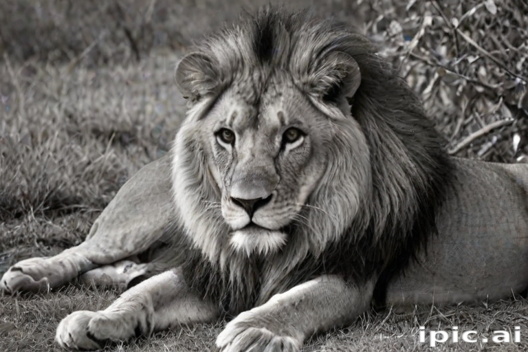 lion black and white pictures