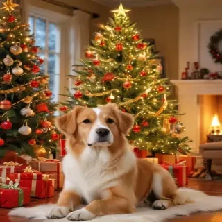 christmas wallpaper dogs