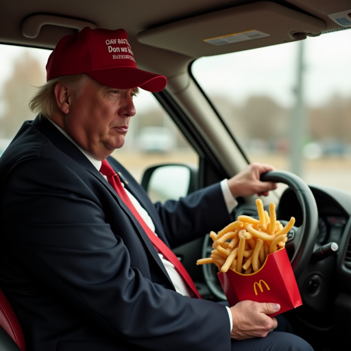 donald trump working at mcdonalds drive thru