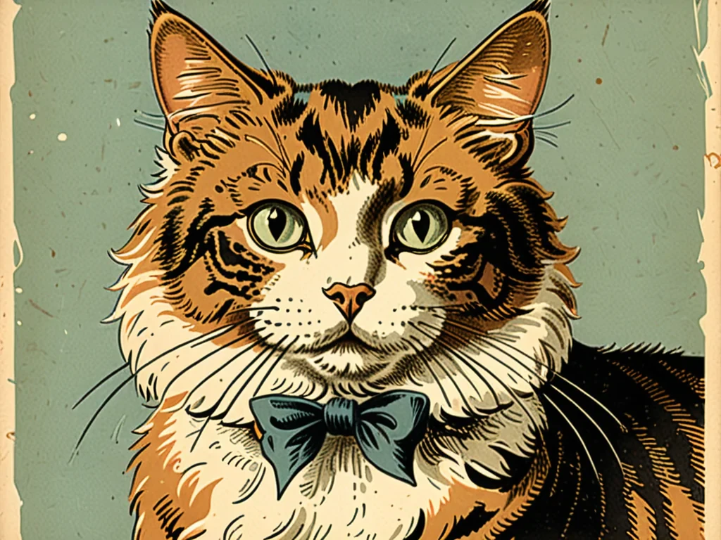 vintage cat illustration