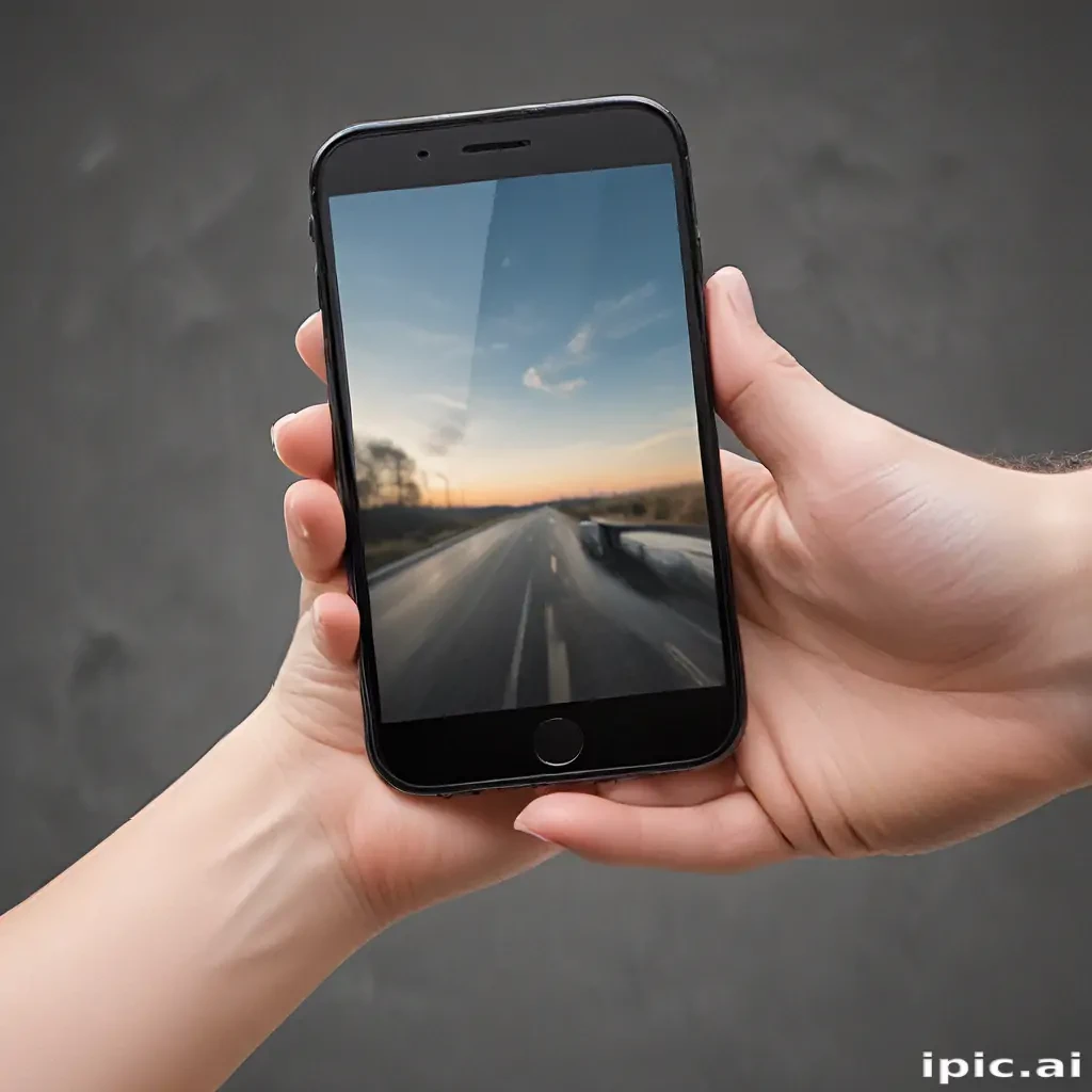 hand holding phone png