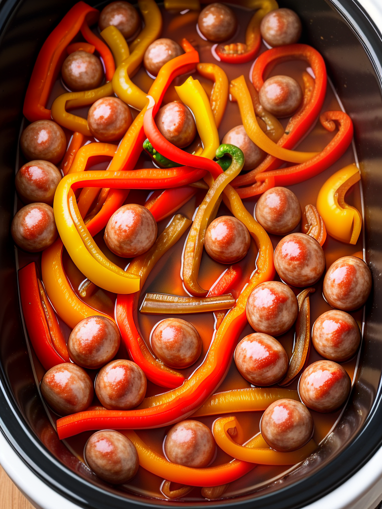 sausage onions and peppers in crock pot