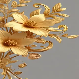gold flowers png