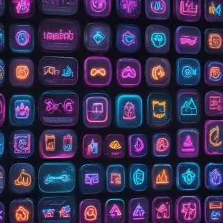 neon app icons