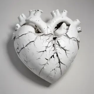 white broken heart