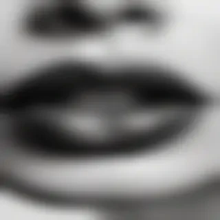 lips black and white clipart