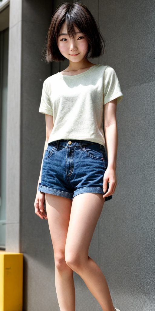 Japanese girl with short shorts