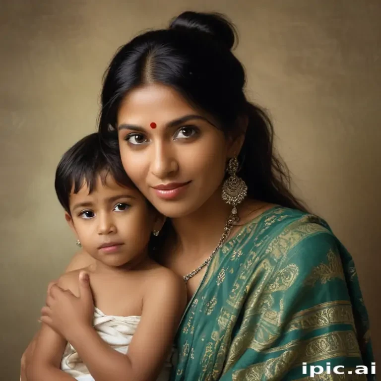 mom and son indian