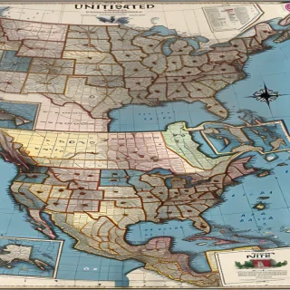 map of united states with states