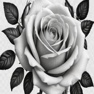 roses clipart black and white