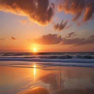 sun set on beach