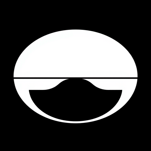 Create a high-resolution image of a minimalistic black and white graphic featuring a circle with a horizontal line and a vertical line inside, using a DSLR camera with a 50mm lens at f/2.8, ISO 100, and a slight vignette effect for depth.