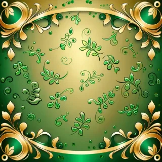 gold and green background