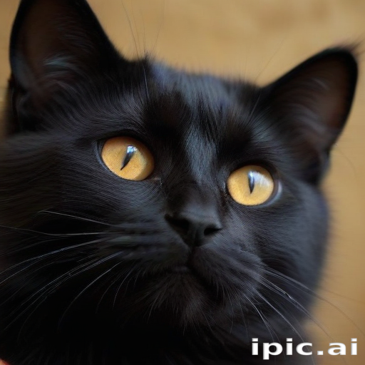 A Close-Up Portrait of a Majestic Black Cat with Striking Eyes