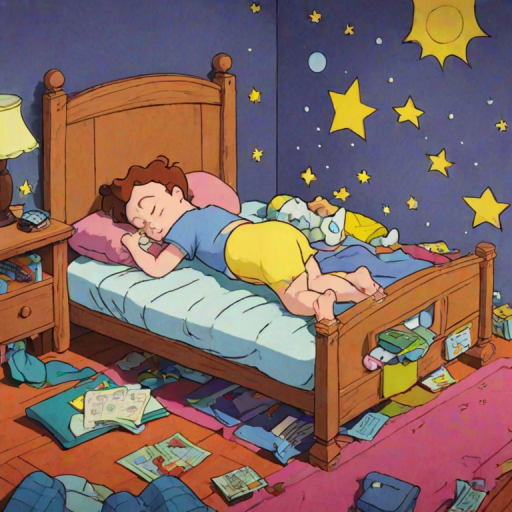 sleeping in cartoons