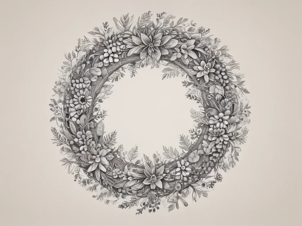 wreath drawing
