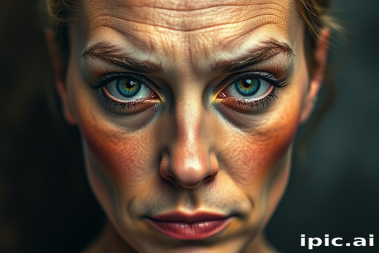 Photorealistic color portrait tattoo called "Timeless Gaze" capturing every nuance of facial features with lifelike shading and vivid hues to create a stunning three-dimensional effect