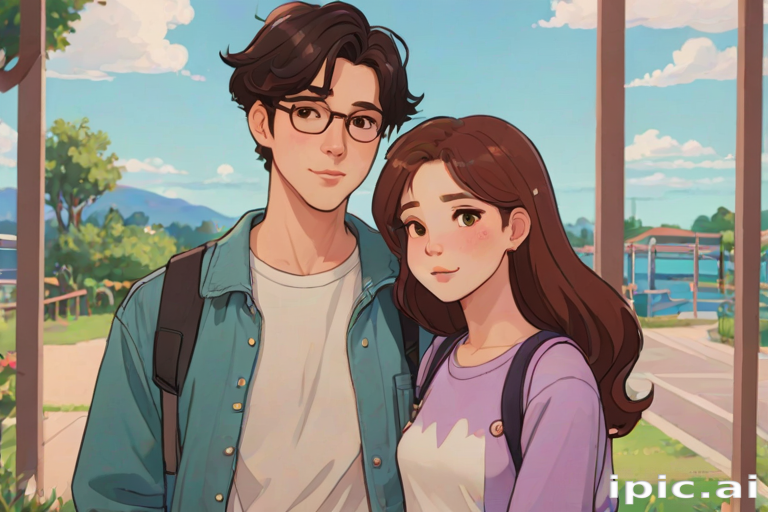 cartoon couple aesthetic