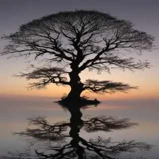 transparent tree silhouette